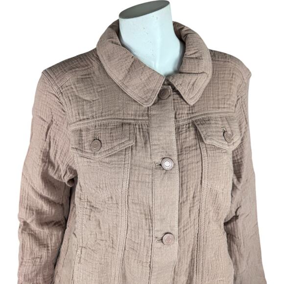 Isaac Mizrahi Live! Bridgehampton Cotton Gauze Jacket Pure Cone  2X NWOT - Picture 7 of 13